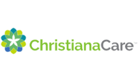 ChristianaCare logo with green and blue flower icon.