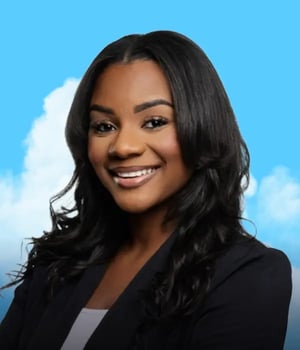 Cloud styled headshot of Flockity creator Amber