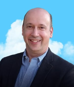 Cloud styled headshot of Flockity creator Dave