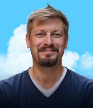 Cloud styled headshot of Flockity creator Jerry