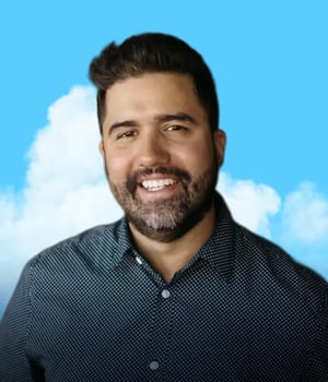 Cloud styled headshot of Flockity creator Joel