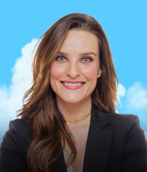 Cloud styled headshot of Flockity creator Raechel