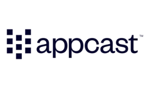 Appcast logo with pixel grid icon in dark blue