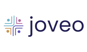 Joveo logo with multicolor abstract people icon