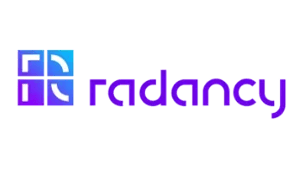 Radancy logo in purple and blue