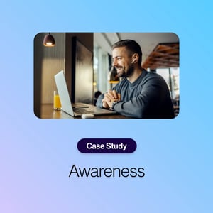 Awareness case study image with man sitting at desk looking at laptop