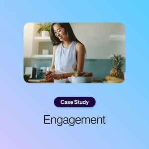 Hello Fresh case study with woman prepping a smoothie in a kitchen